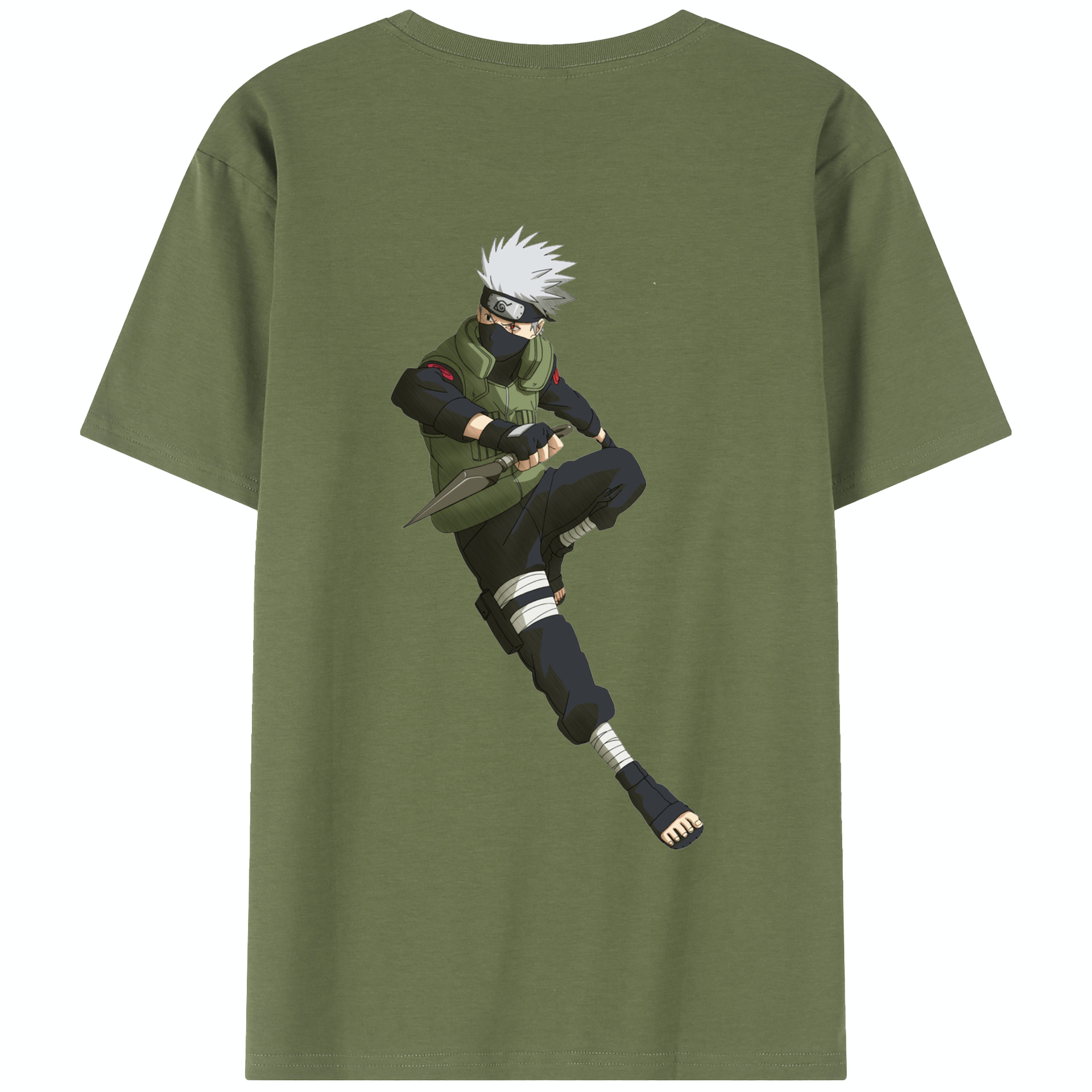 （画像用） NARUTO -ナルト- はたけ カカシ Hatake Kakashi 綿100％半袖Tシャツ（背面プリント）